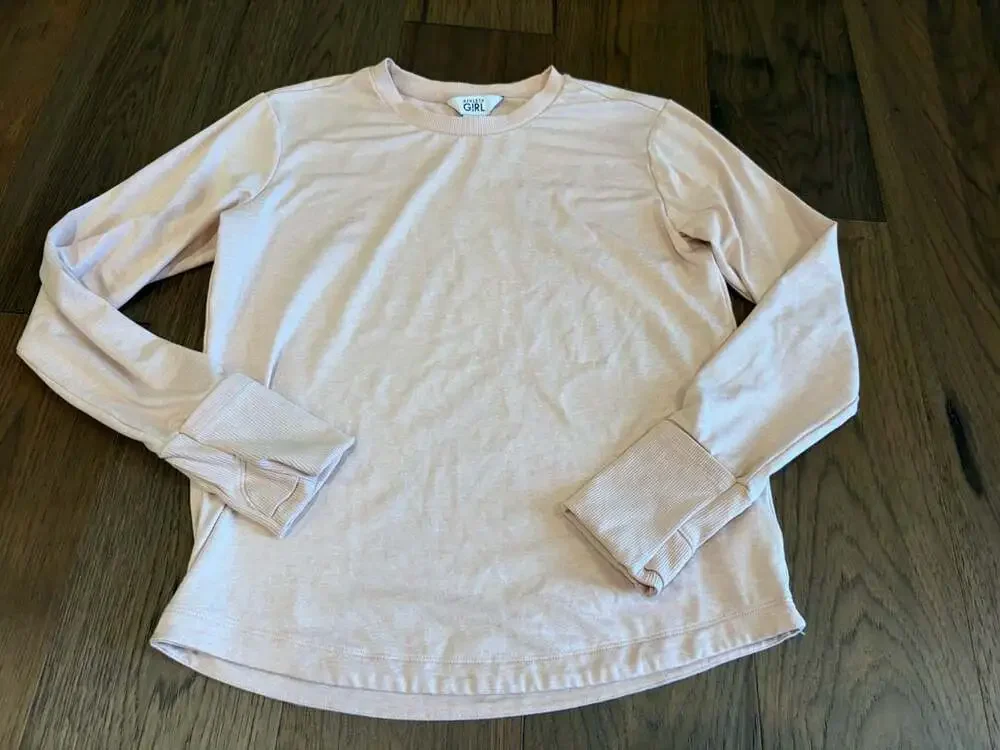 Athleta Girl Uptempo Top Size L/12 Pink Long Sleeve Tee